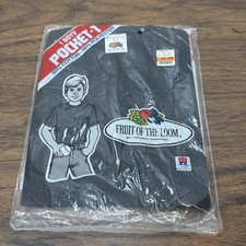 Vintage 1987 Fruit of the Loom Boy's Pocket T-Shirt Sz 6-8 Black Made USA
