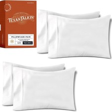 100 Egyptian Cotton Pillow Cases Set of 1 OR 2, 600 Thread Count White Standard