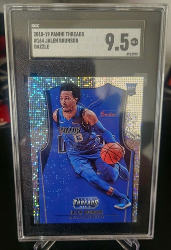 Jalen Brunson Rookie-2018-19 Panini Threads Dazzle #164 (RC) SGC 9.5 Mint+