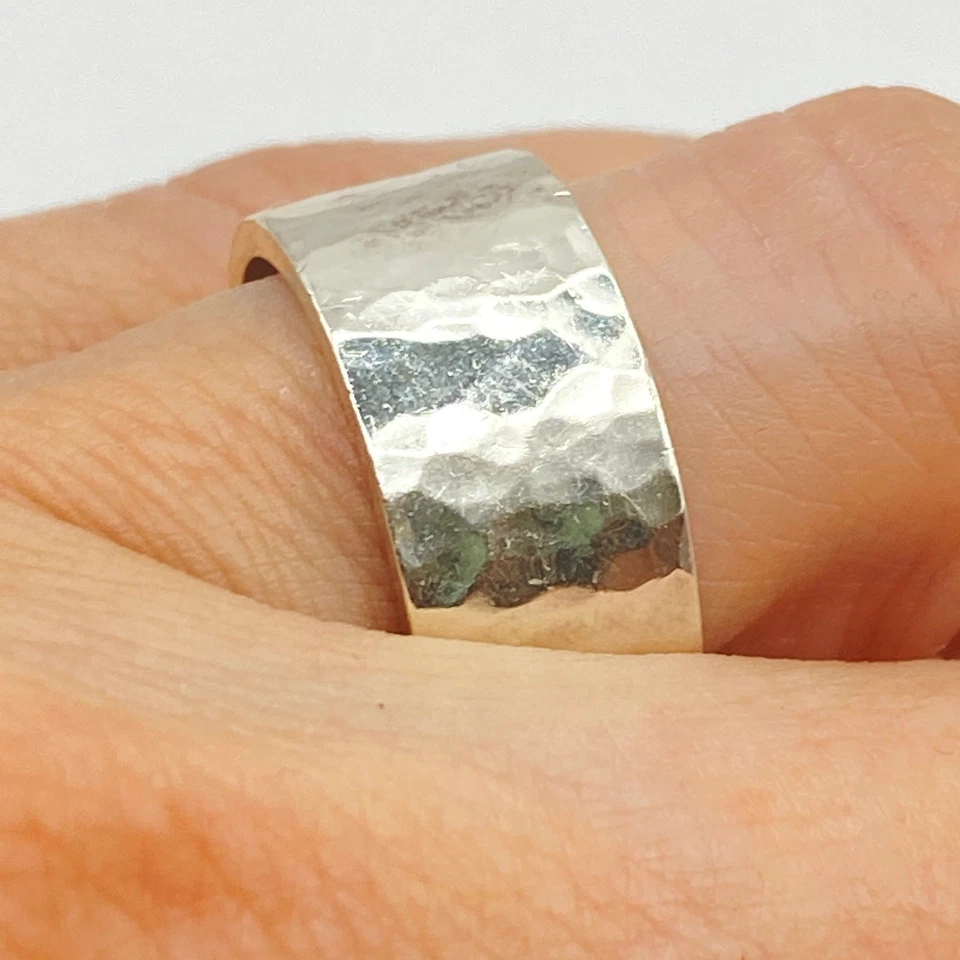 JAMES AVERY 925 Hammered Cigar Band Ring Sterling Silver - Size 8 - Image 2 of 4