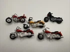 Lot of 5 Vintage Motorcycles Dycast Red Yellow Black 1:64 Hot Wheels Matchbox
