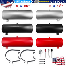 Spun Round Gas Fuel Tank Aluminum 6 x 18" 6 x 20" Center Fill 1/4" NPT Outlet