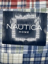 Nautica Home Queen/Full Plaid Patchwork Quilt Shams Set Reversible Lightweight