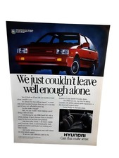 1988 Hyundai Excel GS Hatchback Vintage Print Ad Hyundai Cars That Make Sense