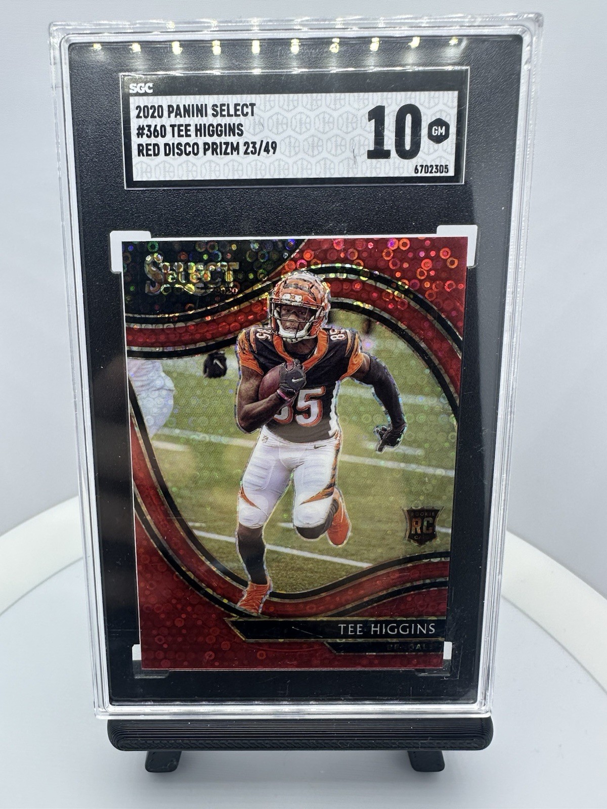 2020 Panini Select - Field Level Tee Higgins #360 Red Disco Prizm /49 (RC)