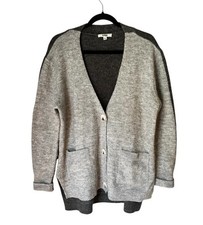 BB DAKOTA STEVE MADDEN Women  s Colorblock Grandpa High Low Cardigan Sweater Sz M