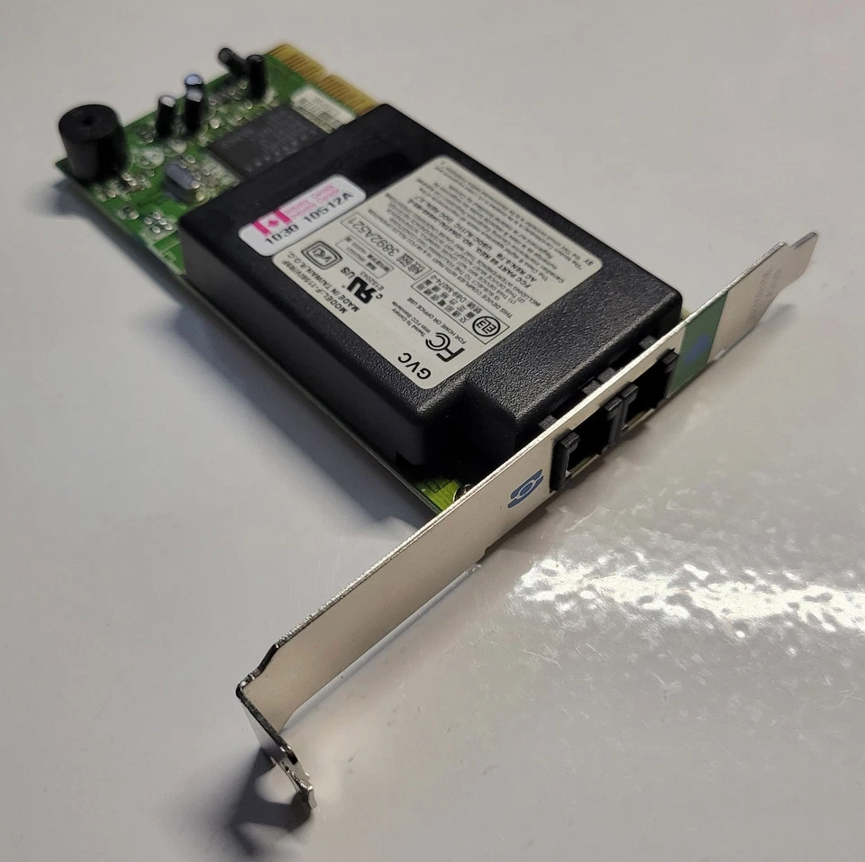 GVC 56K Internal PCI Phone-Fax Modem Card F-1156IV/R9F 079EKD - Image 2 of 4