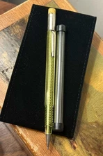 Scripto Vintage Transparent Twist Yellow Pencil w/ Extra Lead Vial.