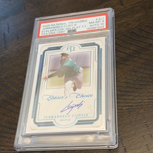 JURRANGELO CIJNTJE 2025 NATIONAL TREASURES ECKLAR'S CHOICE AUTO 1/1 PSA 8 AU 10
