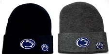 2 for 10.95. Penn State Nittany Lions flat logos on Navy/D.Gray beanie  cap hat.