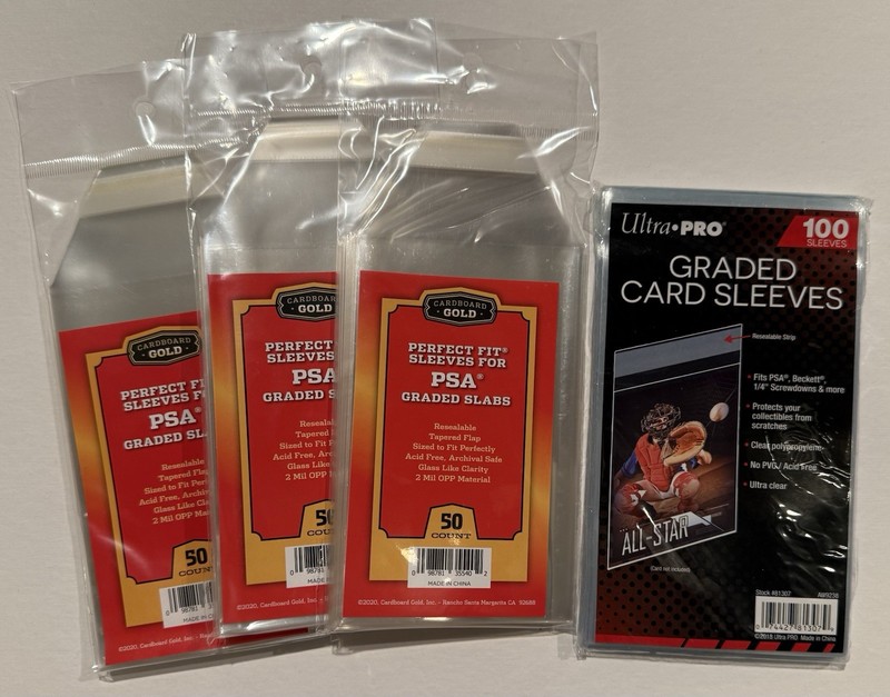 Lot Of 4: PSA Perfect Fit Sleeves (3x50) Cardboard Gold + 100 Ultra Pro Sleeves