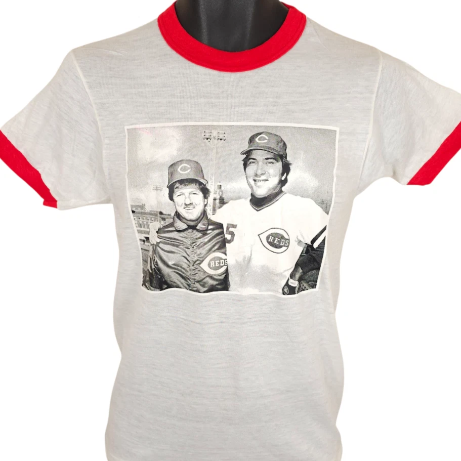 Vintage Johnny Bench T Shirt Mens Size Small White 80s Cincinnati Reds USA - Image 2 of 4