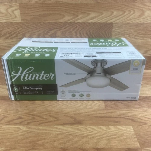 Hunter Fan 44 inch Low Profile Brushed Nickel Ceiling Fan with Light and Remote - Picture 6 of 12