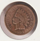 US Rare Old West 1907 Indian Head Penny Coin American Collection Shield Cent USA