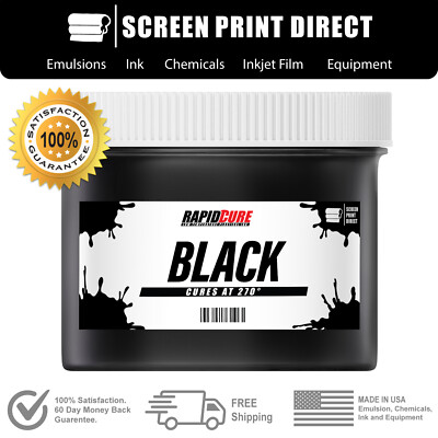 Black - Screen Printing Plastisol Ink - Low Temp Cure 270F