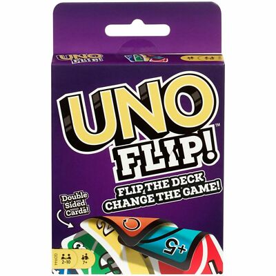 Mattel Games UNO Flip DDR44 doppelseitiges Kartenspiel für 2-10 Spieler ab 7J+