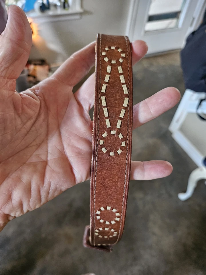 Lauren Ralph Lauren Womens Inlaid Brown 1" wide Belt Size M 34 33"-37" - Image 3 of 4