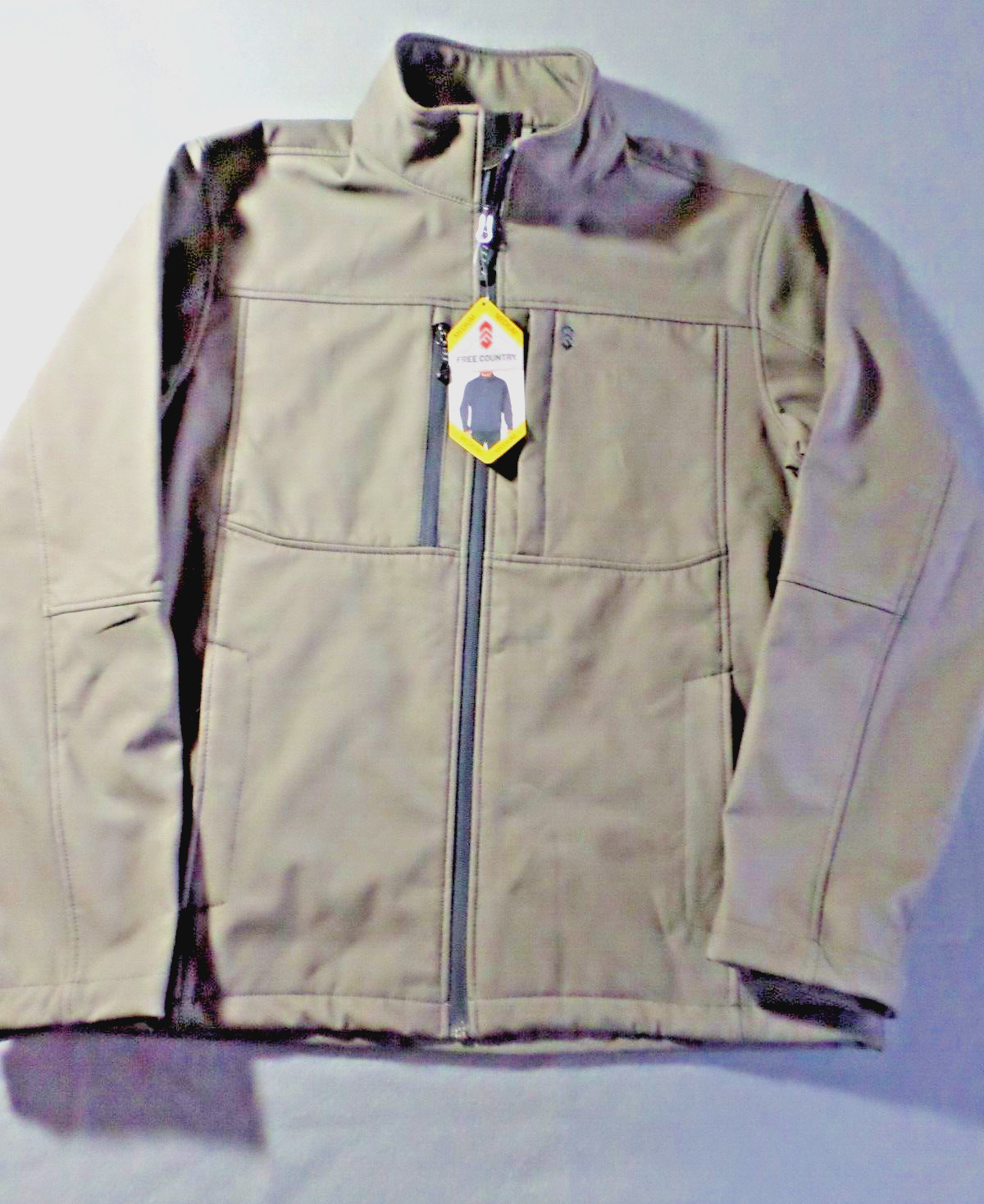 Size M Olive Flex Super Softshell Full-zip Windbreaker