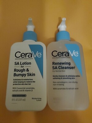 CeraVe SA Lotion for Rough & Bumpy Skin  8 Ounce & CeraVe Renewing SA CLEANSER 