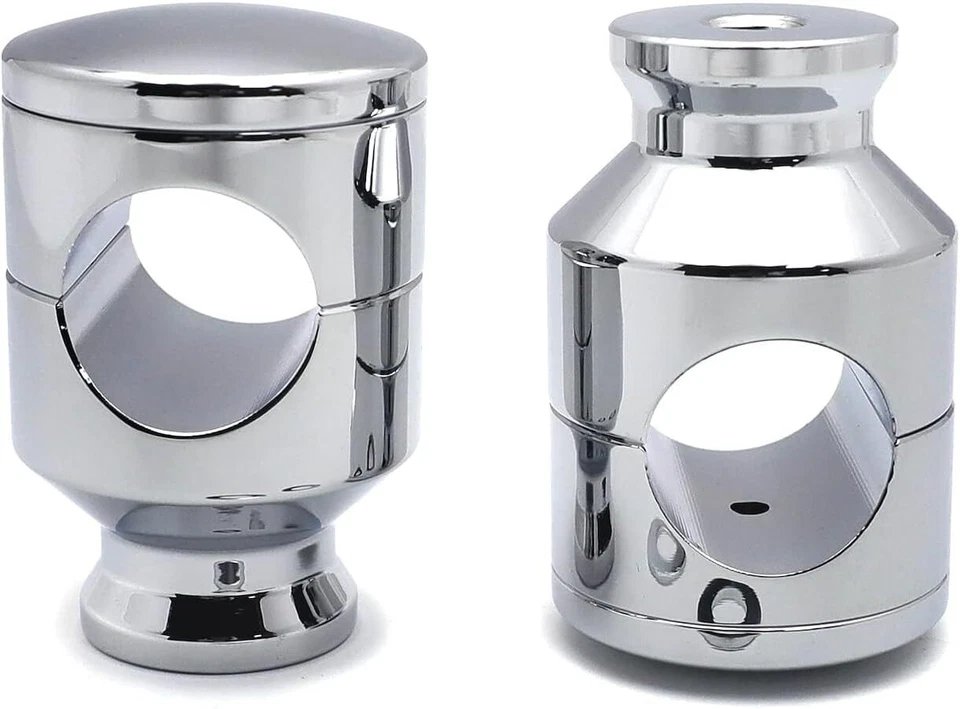 Elevadores de manillar de montaje cromados rectos de 2" de elevación 1 1/4" 1,25" para Harley Foto 4 de 4