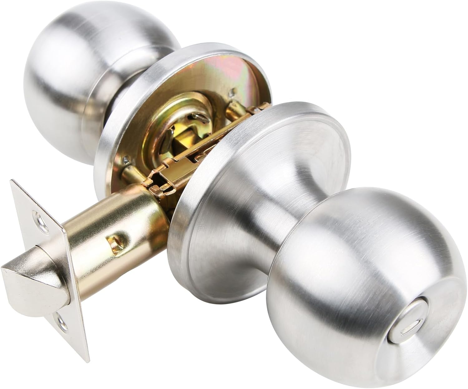 Privacy Door Knob for Bedroom Bathroom Doorknob Satin Nickel Indoor Door Knob Lo-image