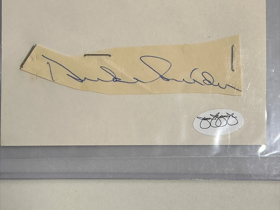 Duke Snider Dodgers VINTAGE Cut Signature 3x5 Index Card JSA COA Hall Of Fame! - Image 2 of 2