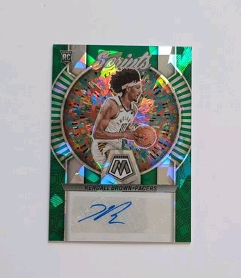 Kendall Brown - 2022-23 Panini Mosaic NBA Green Ice Scripts Auto - Pacers RC 