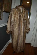 Authenticated I Magnin Fendi Blonde Brown Tip Fox Fur Full Length Coat Xl 1x 2x