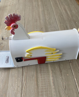 Vtg More Than A Mailbox Rooster Chicken US Postal Box 1989 Free Standing Mailbox