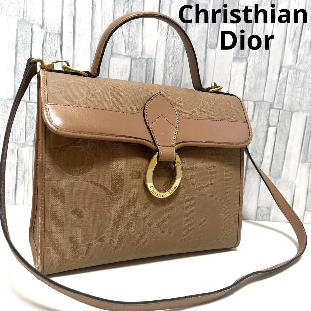 Christian Dior Trotter Sac Bandoulière Sac Bandoulière Cuir Beige Femme Du Japon