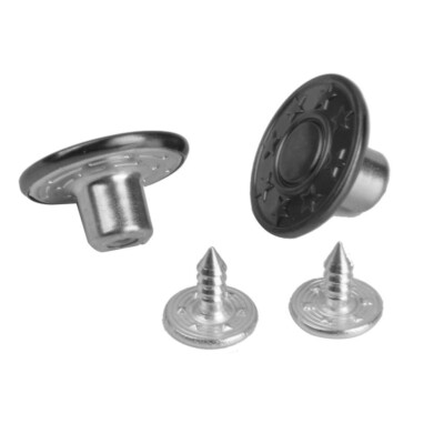 Lot De 20 Boutons Pression Pour Jeans - Motif étoile Noir Gun, Métal 20 Mm - Neuf