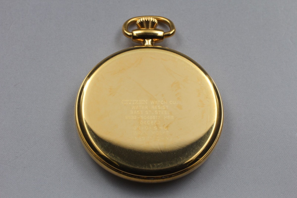 N MINT* CITIZEN Pocket Quartz Watch 9633-S045517 Gold UNI-SEX 36mm