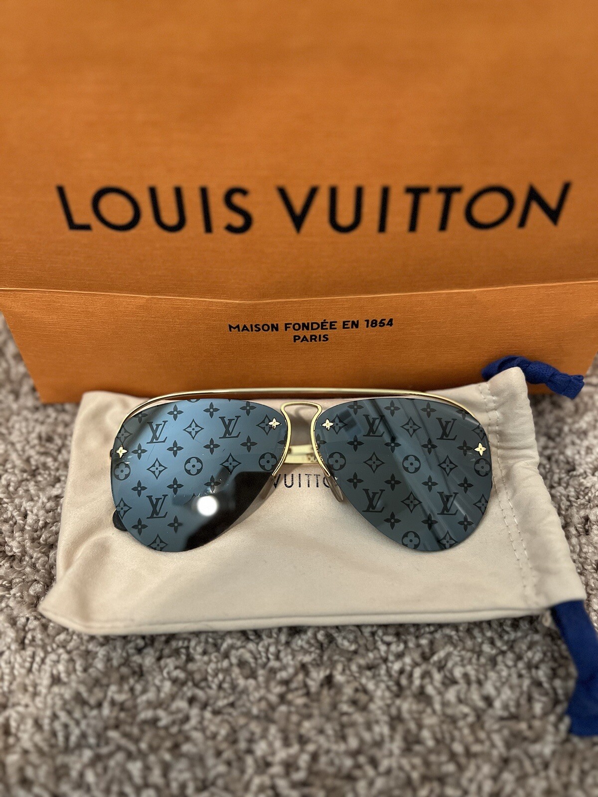 Authentic Louis Vuitton Grease Aviator Sunglasses Mon… Gem