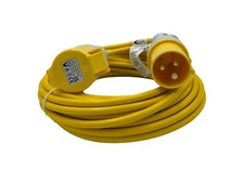 110V Yellow Extension Lead Site Power Tools Hook up 14 metre 32A Plug UK Made
