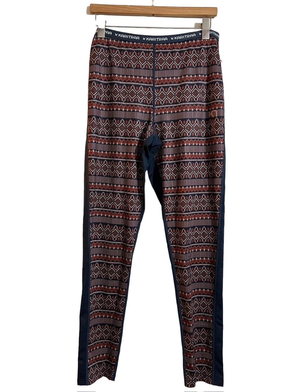 Kari Traa Lune Pant Leggings Base Layer Women's Size Medium Royal Blue Multi NEW