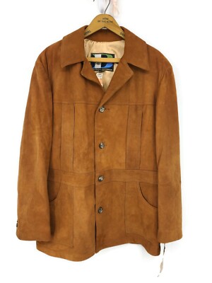 VTG Deadstock Breier of Amsterdam Suede Leather Jacket Mens 44 Brown Coat New 