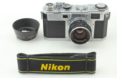 Nikon S2 / NIKKOR-H 5cm F2 黒 MINT w/ Strap] Nikon S2 Black Dial