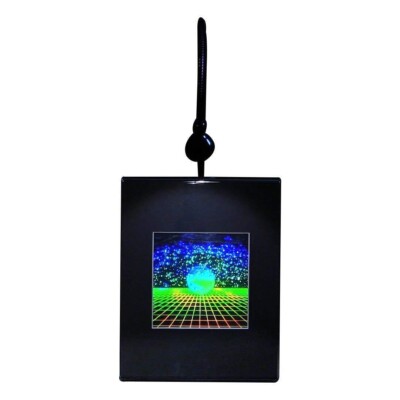 3D Earth with Grid Hologram Picture LIGHTED DESK STAND, EMBOSSED Type Film