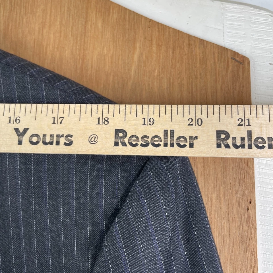 Traje Samuelsohn Para Hombres 46S Gris Rayas Loro Piana Lana 2 Botones Pantalones 36x30 Foto 4 de 4