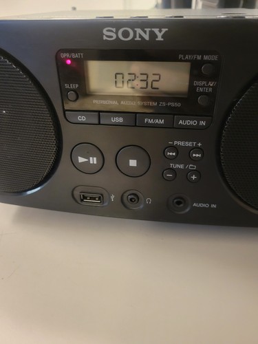 Sony ZS-PS50 Portable CD Boombox AM/FM Radio USB Playback