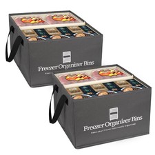 Freezer Organizer Bins 2 Pack Collapsible Deep Freezer Organizer Bins for 15"...