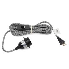 Rustic State Black Fabric Cord Set with Toggle Switch 15 Feet Hanging Pendant...