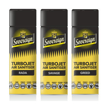 4x SOVEREIGN TURBOJET AIR FRESHENER CAR HOME SANITISER BLAST SPRAY