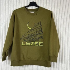 LSZEE Green RRX Mountain Graphic Logo Crewneck Sweatshirt Men’s Large