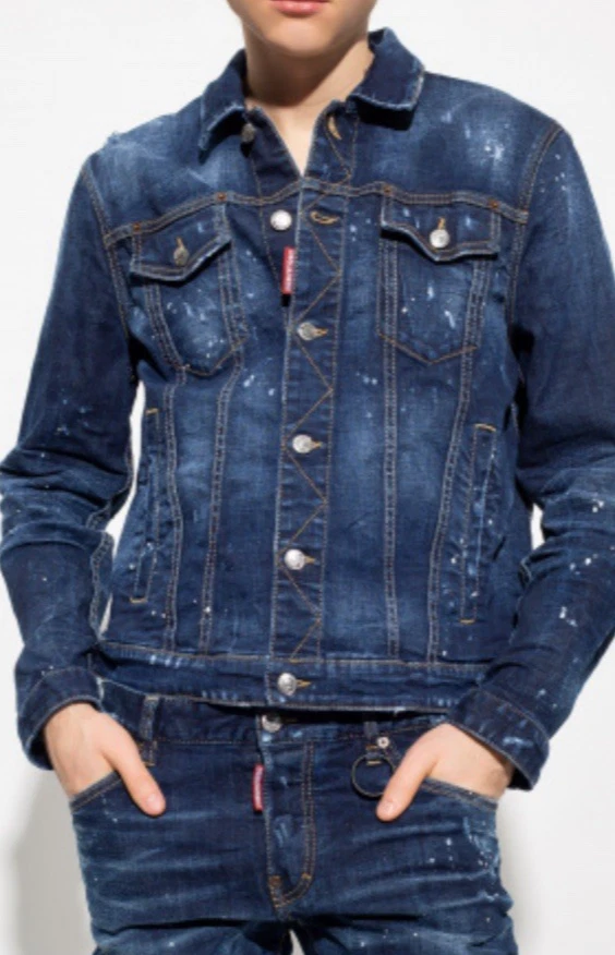 DSquared2 Dan Distressed Jean Jacket. Unworn. Size52, RRP£530 - Image 2 of 4