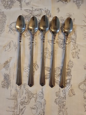 5 Orleans Stainless Korea ORL31 Satin 7-1/2'' Long Ice Tea Spoons