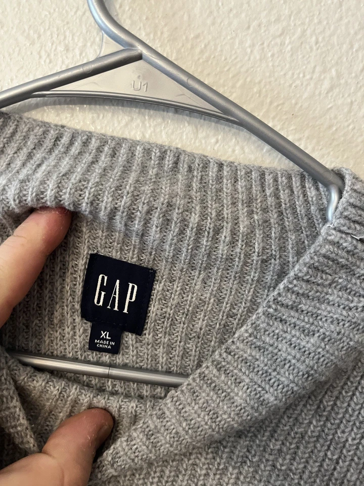 Gap Women's Gray Color Mock Neck Tight Knit Sweater Size XL Acrylic Blend - Image 2 of 4