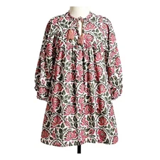 Mille Resort Women's 2XS Floral Boho Chic Short Dress Long Sleeve - CJ
