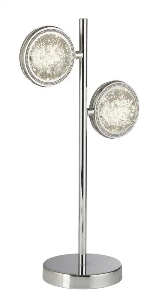 Table Light Silver Quartz LED Chrome Searchlight 28701-2CC