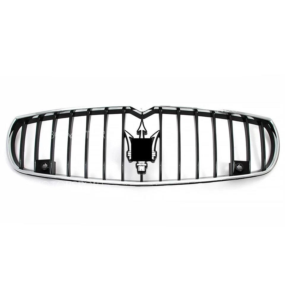 Chrome Black Front Bumper Grille For Maserati Quattroporte 2013-2016 GTS S SQ4 - Image 2 of 4